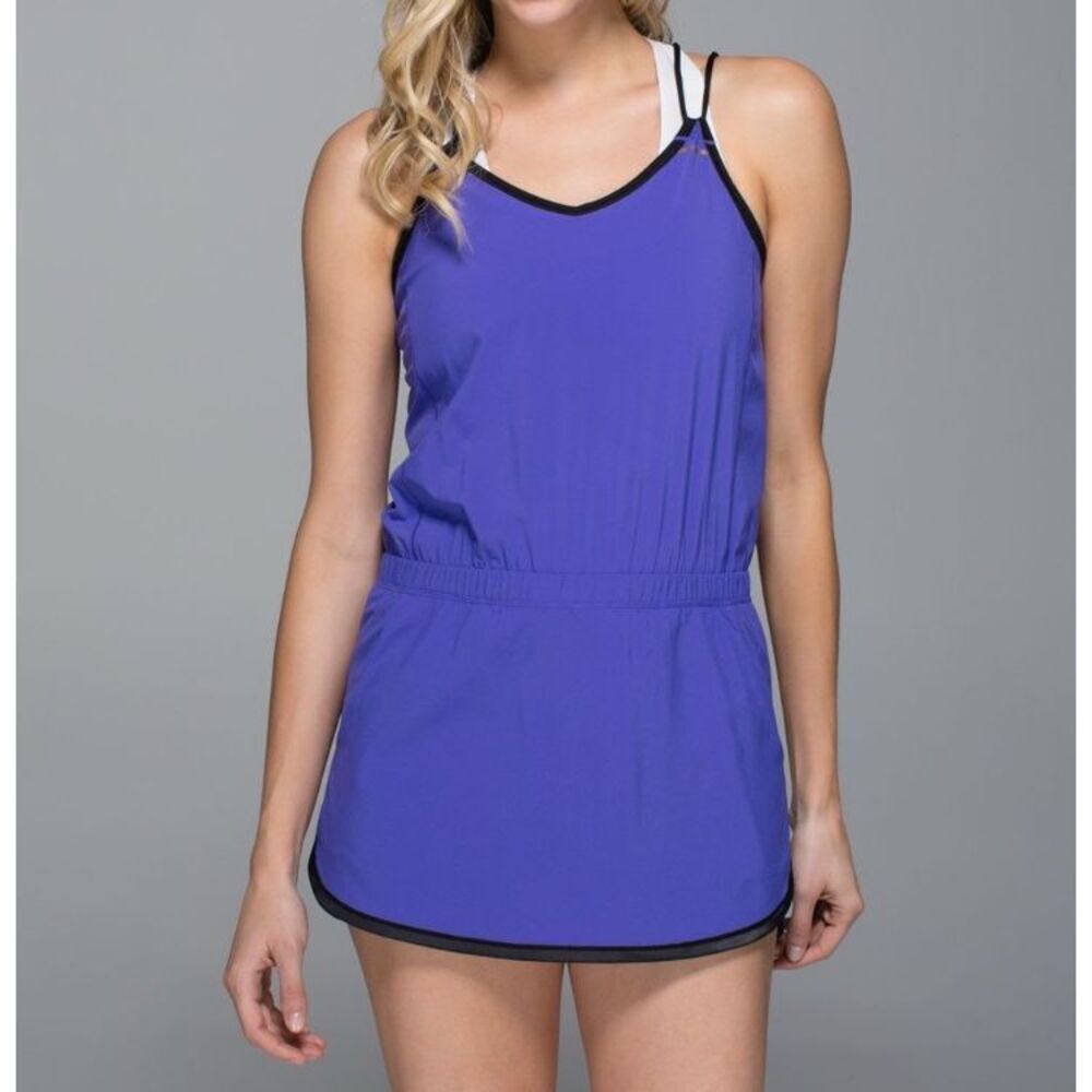 Lululemon Size 6 Purple Athletic Romper Built-In Shorts Strappy Back